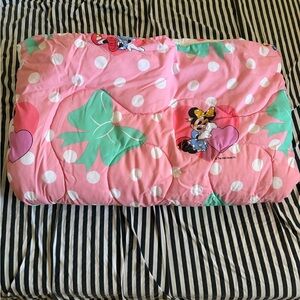 Disney Vintage 1990s Minnie Mouse Pink Polka Dot Twin Comforter